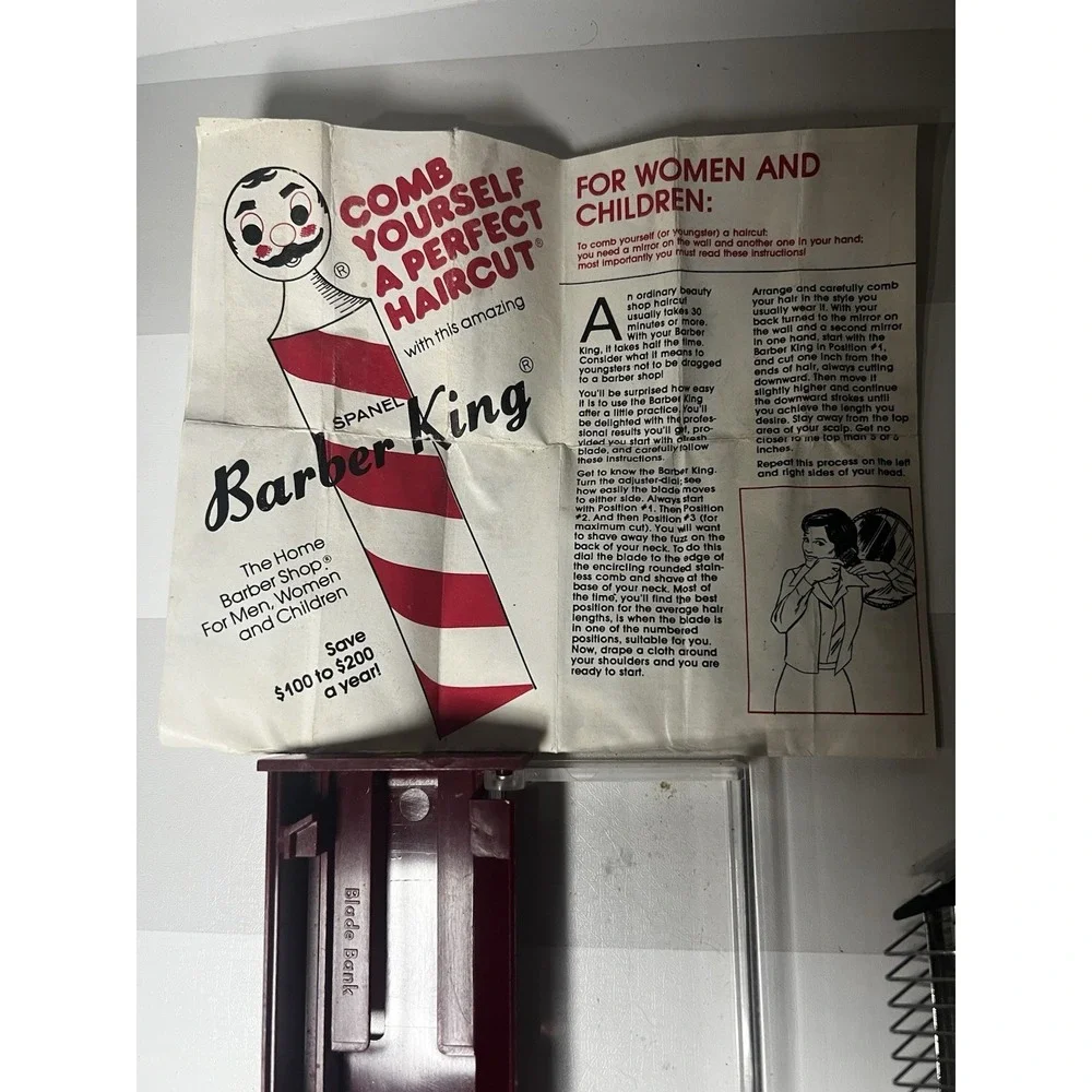 Spanel Barber King Vintage Personal Home Comb Hair Cutter with blades